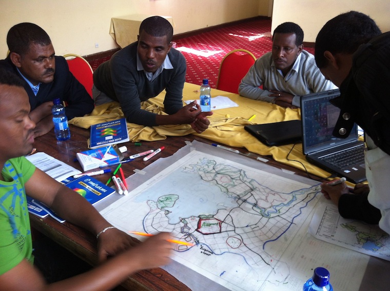 The Municipal Team of Bahir Dar Working on Its Draft Arterial Road and Public Open Space Plan, Addis Ababa, July 2013